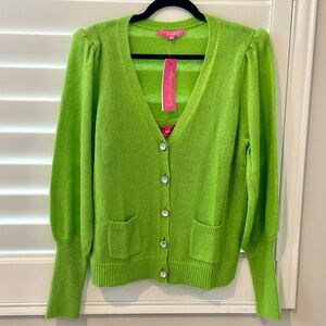 Lilly Pulitzer Bright Green Cardigan and top set